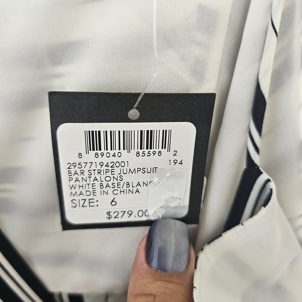 Club Monaco Black and White Striped Jumpsuit Size 10 and Size 6 - Picture 13 of 16